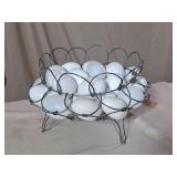 Vintage Egg Basket w/Hand Blown Eggs