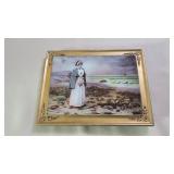 5'ï¿½7' 1899 Lithograph of 'Girl Looking Out To Sea'