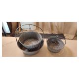 Antique Graniteware Pot with Two Hanging Strainers