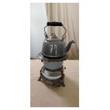 Vintage Graniteware Tea Kettle Set 16' tall 6' dia