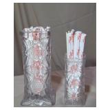 2) Vintage  Crystal  Vases