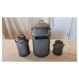 Graniteware Enamel Milk Cans
