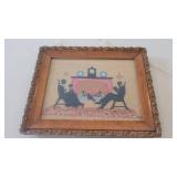 10'ï¿½8ï¿½ Silhouette Needle Point of Victorian Couple