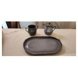 Three Graniteware Serving Items