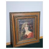 Antique Chromolithograph Print in Antique Frame