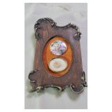 Victorian Style Framed Button & Lockett of Hair