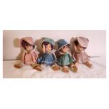 Vintage 1930's Jointed Porcelain Dolls