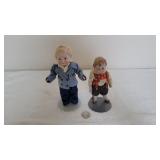 2) Vintage Hand Painted Bisque Porcelain Dolls