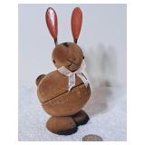 Vintage German Flocked Papier-Mache Easter Bunny