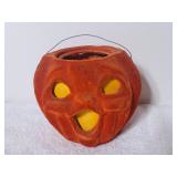 Vintage Paper Mache Jack O'Lantern Bucket