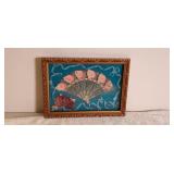 Vintage Framed Floral-Pattern Fan Wall Art 8'ï¿½11'