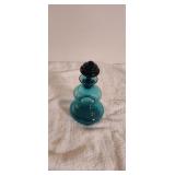 Vintage MCM Teal Blue Glass Decanter