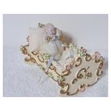 Vintage Spielwaren Miniature Cradle w/Baby