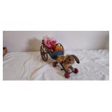 Vtg Toy Resembles Stieff Rabbit, Folk Art Wagon