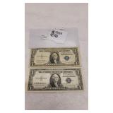 2) 1935 G Silver Certificates 1) Uncirculated zr