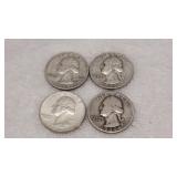 1939,1959,1960 & 1964 Silver Quarters