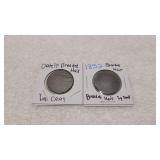 2) Braided Hair Large Cents  1852 & ????