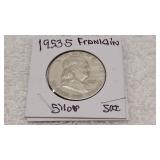 1953 S Silver Franklin Half Dollar
