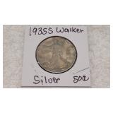 1935 S Walking Liberty Silver Half Dollar
