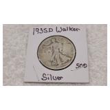 1935 D Walking Liberty Silver Half Dollar