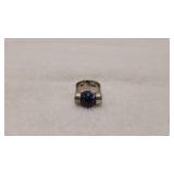 6.5 Size 925 India Silver Ring with Blue Stone