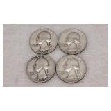 1952,1954,1959 &1962 Silver Quarters