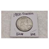 1950 D Silver Franklin Half Dollar