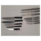 12) AJ Henckels Int Stainless Steel Knives