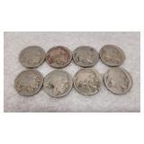 8) Buffalo Indian Head Nickels 'No Dates'