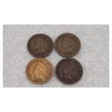 4) 1907 Indian Head Pennies