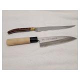 1) Laguioe Steak Knife 1) Japanese Deba Knife