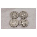 1941,1944,1958 &1964 Silver Quarters