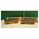 Two Vintage Lionel O Gauge Passenger Train Cars