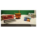 N Gauge Train Cars & Lionel Girder Bridge & Gang