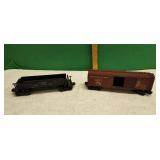 Two Vintage Lionel O Gauge Train Cars