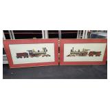 Two 46.5'ï¿½26.5' Framed Train Art Signed 28/1000