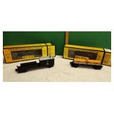 2) Rail King Crane Tender Car,Tank Car O Gauge