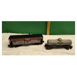 Two Vintage 0 Gauge Train Cars