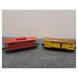 Vtg Lionel Pre-War O Guage Caboose & Boxcar