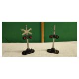 Two Vintage Lionel Railroad crossing lights