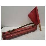 Vintage Railroad Signal Flag and Flare Carrying Ca