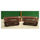NIB 2 O Gauge Lionel Train Box cars
