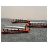 Vtg Lionel O Guage Pipe Flat Cars