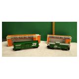 2 Lionel O Burlington Northern Caboose, Box car