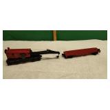 2 O Gauge Lionel train cars Flat,& Crane