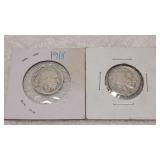 1918 & 1937 Buffalo Nickles