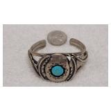 Silver Navajo-Style Cuff Bracelet