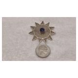 Vintage Brooch with Blue Stone