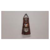 Vtg Swiss Wall Hanging Therm. Bell Wood Key Holder