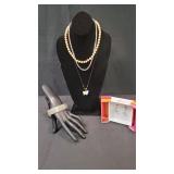 3) Necklaces 1) Bracelet 1) Earrings